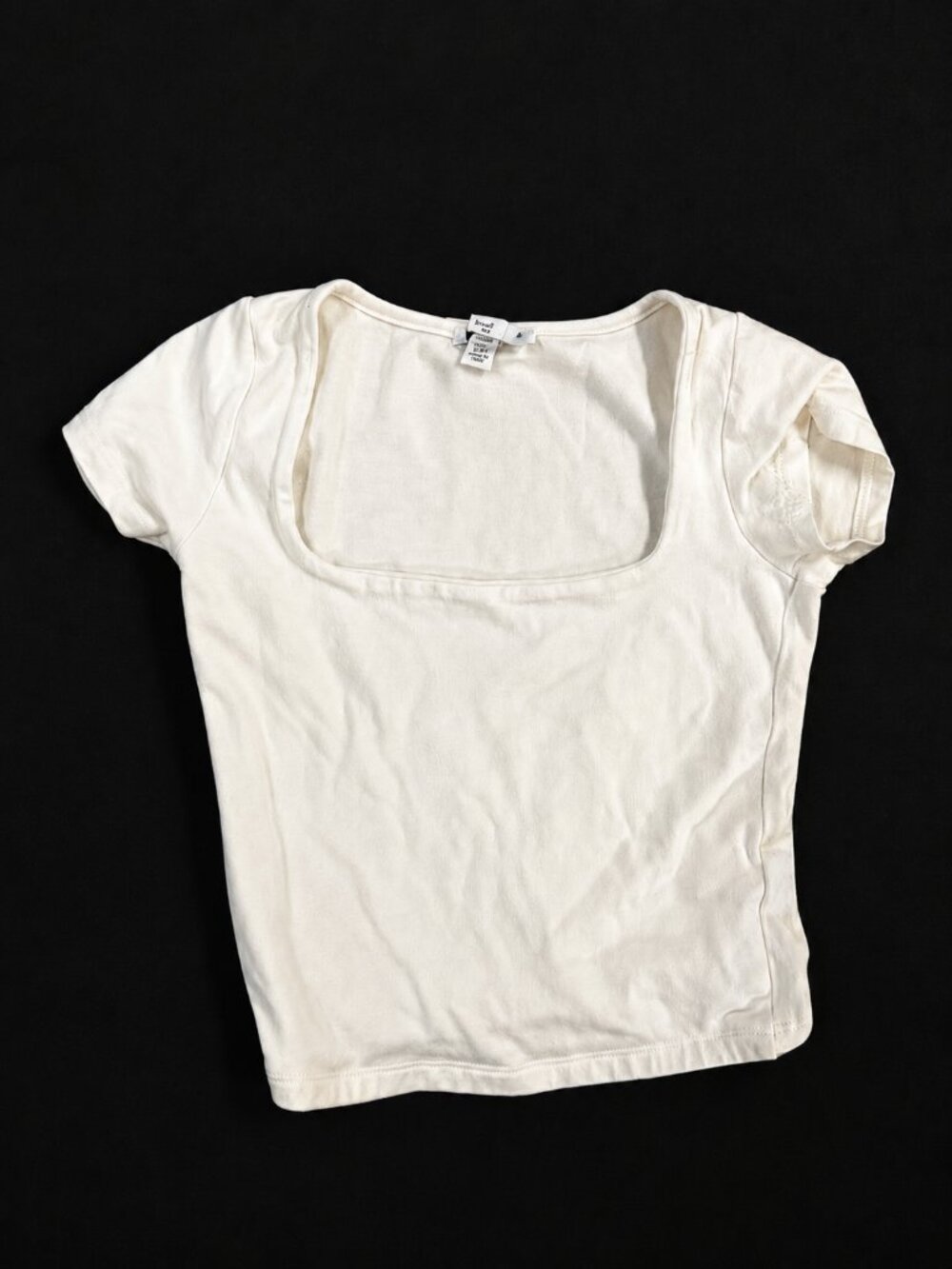 Subdued White Square Neck Baby Tee